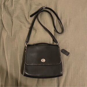 vintage black coach court bag